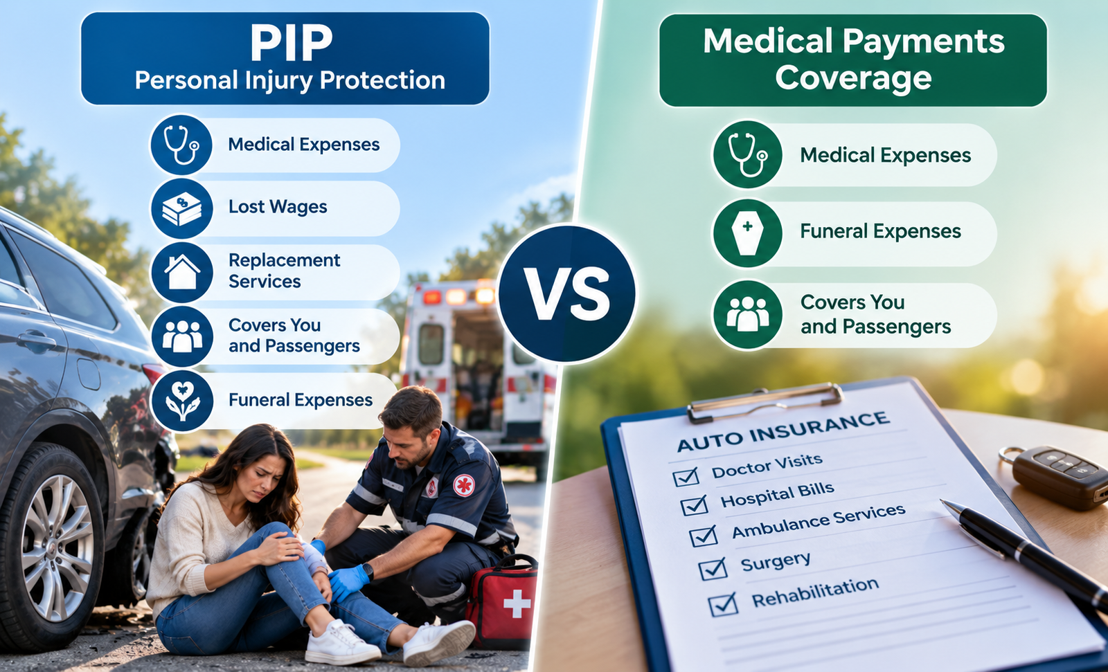 PIP vs Medical Payments Coverage: What’s the Difference?
