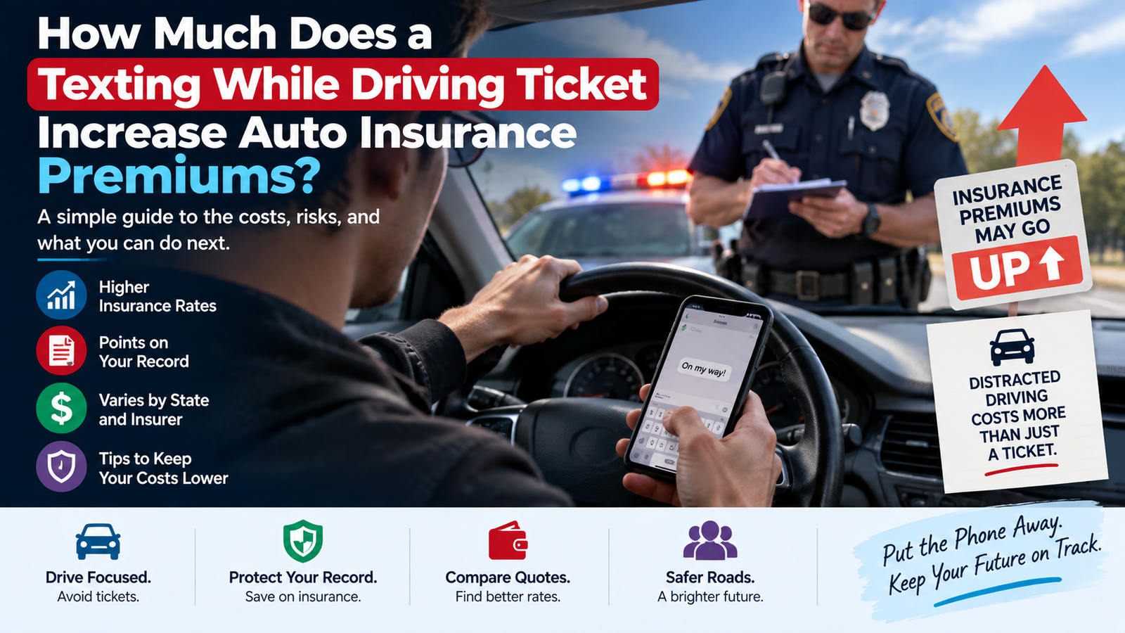 How Much Does a Texting While Driving Ticket Increase Auto Insurance Premiums?